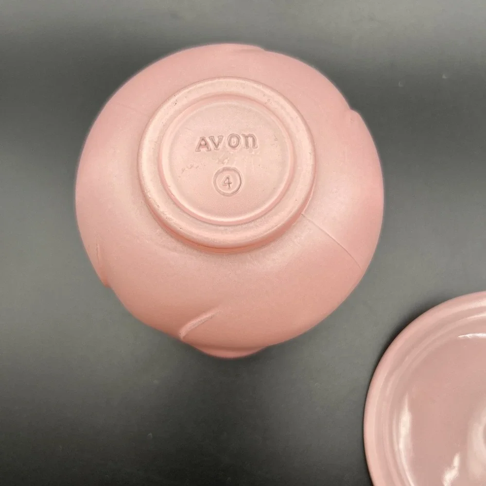 Vintage Avon Glow of Roses Candle Holder Trinket Jar Cottage Core Romantic 90s